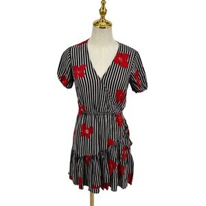Madewell Mini Dress Black White Size 2 French Girl Romantic Picnic Garden Spring